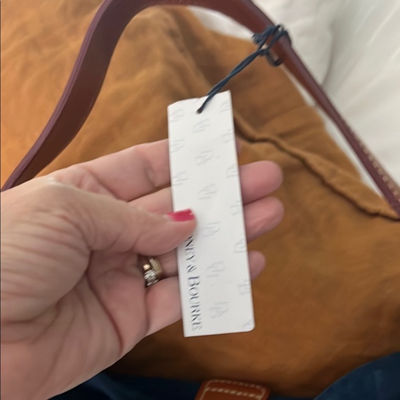 Dooney & Bourke Blue and Brown Hobo Bag - Picture 3 of 14